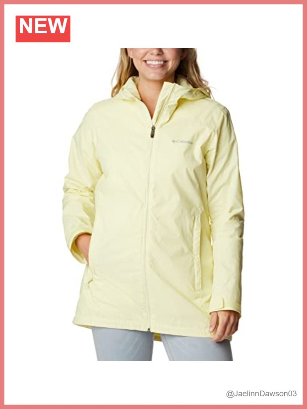 Waterproof Lined Long Rain Jacket Nylon Shell Full Zip Hooded